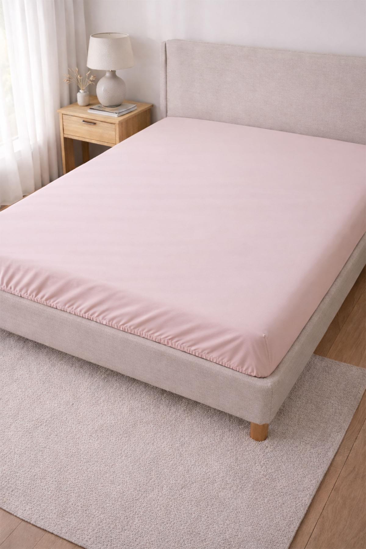 Basic Cotton Sateen Fitted Sheet with Elastic All Around (160 x 200 cm)