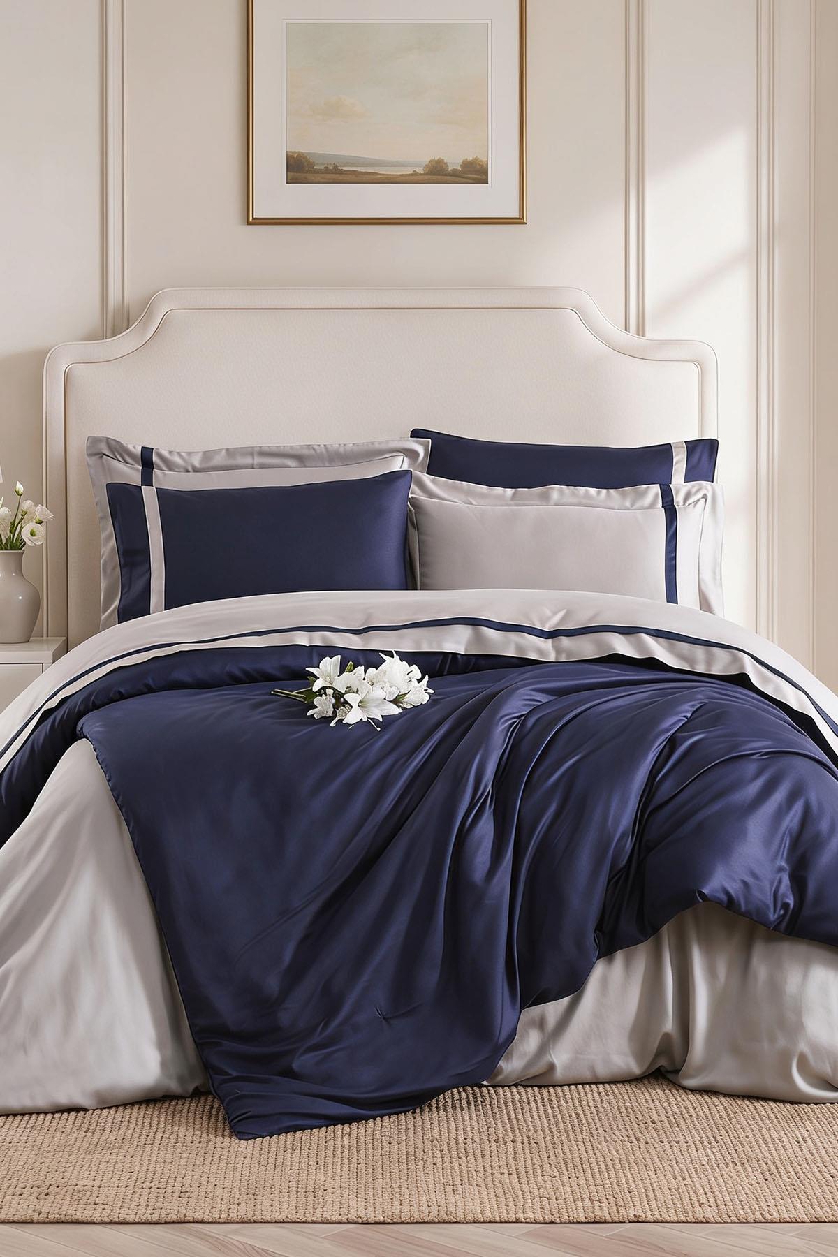 Elite 100% Cotton Satin Double 6-Piece Duvet Cover Set