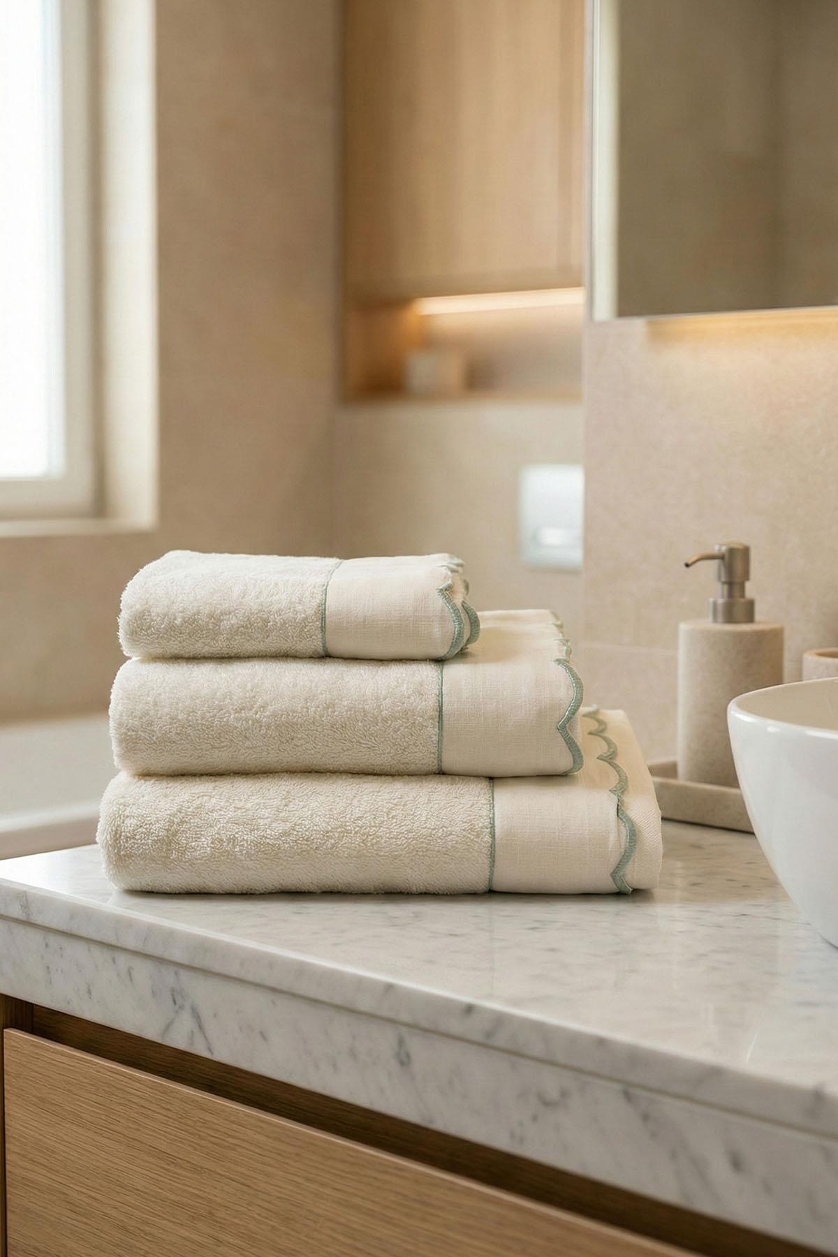 Elora Striped Embroidered Bath Towel (90 x 150 cm)