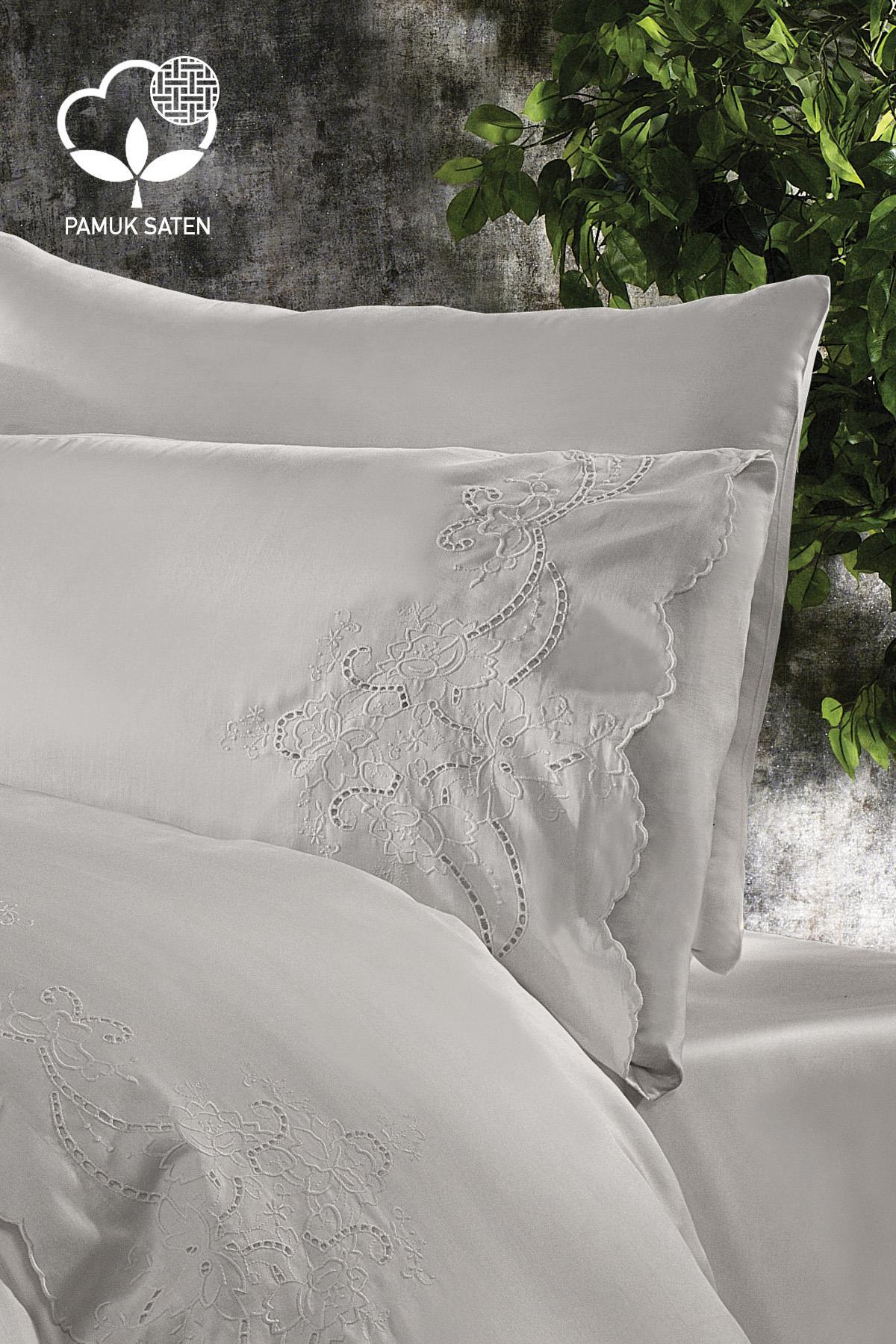 Dynasty Embroidered King Size 7-Piece Duvet Cover + Quilt Set