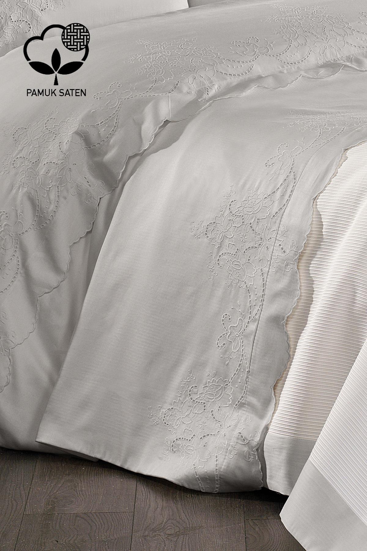 Hanedan Embroidered Super King Size 7-Piece Duvet Cover & Bedspread Set - Nazik Home - Value for My Home!