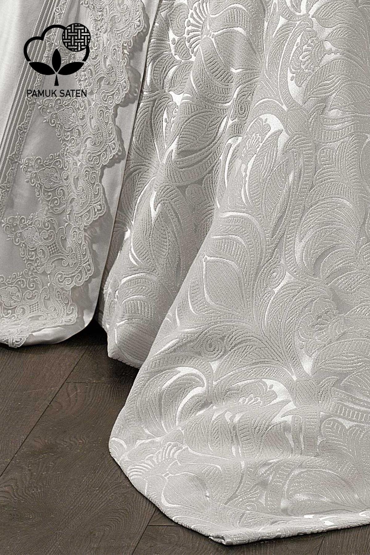 Marissa Ruffled and Jacquard Cotton Sateen Pique Duvet Cover Set - Nazik Home - Value for My Home!