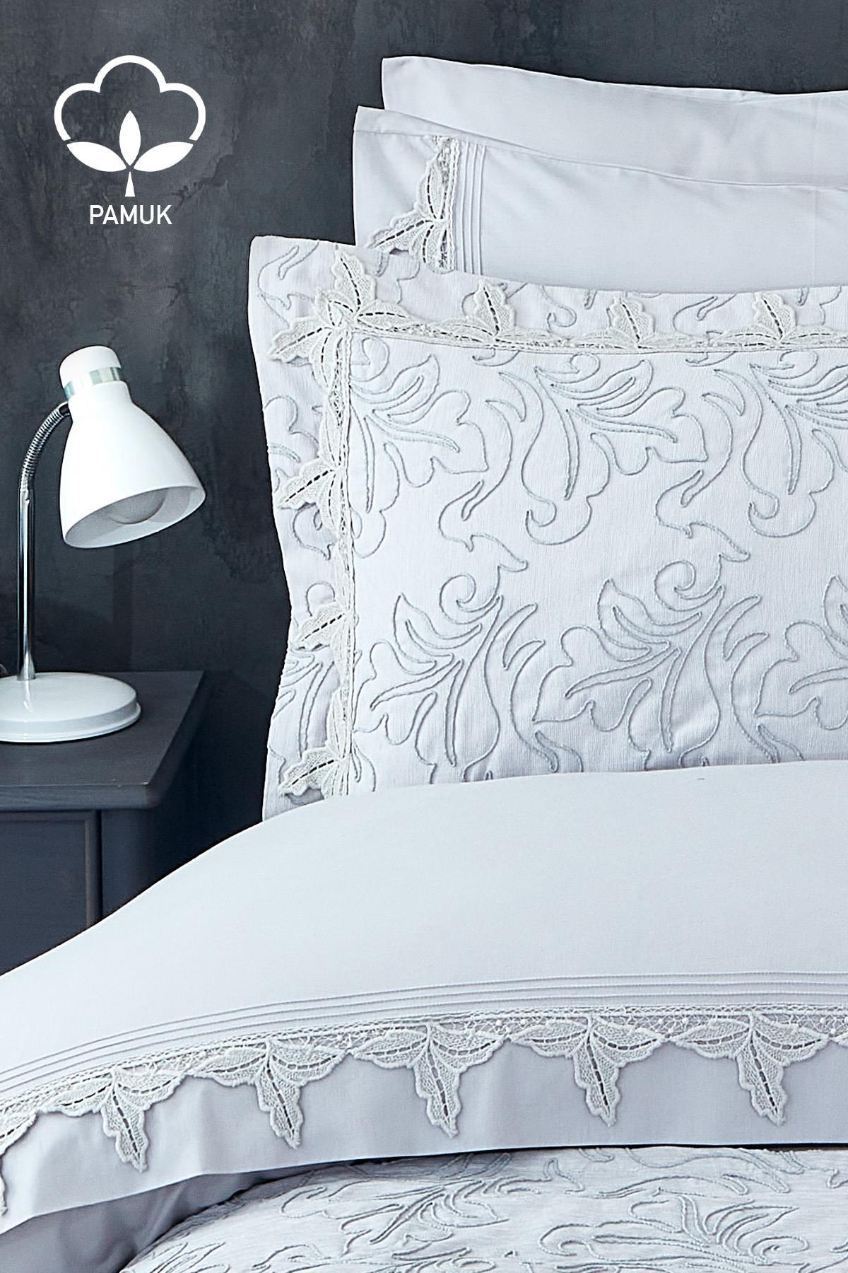 Ribera Embroidered Double 9-Piece Duvet Cover + Pique Set - Nazik Home - Value for My Home!