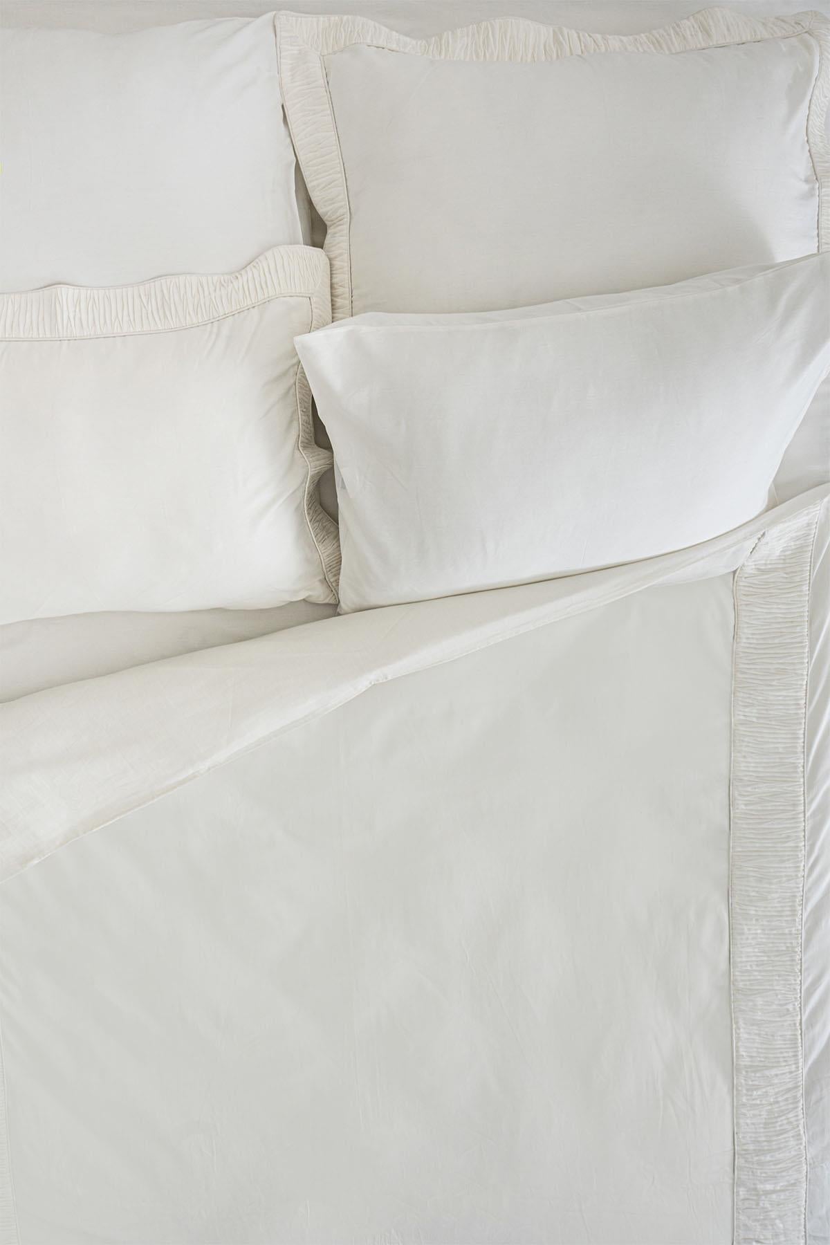Terosa Pleated Detailed Cotton Satin Double 6-Piece Duvet Cover Set