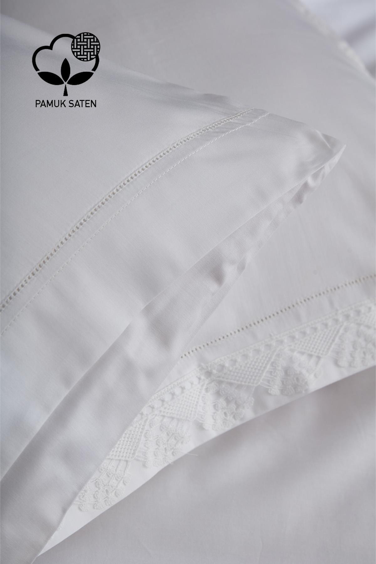Elegant 300 TC Lace Cotton Sateen Super King Size 6-Piece Duvet Cover Set - Nazik Home - Value for My Home!