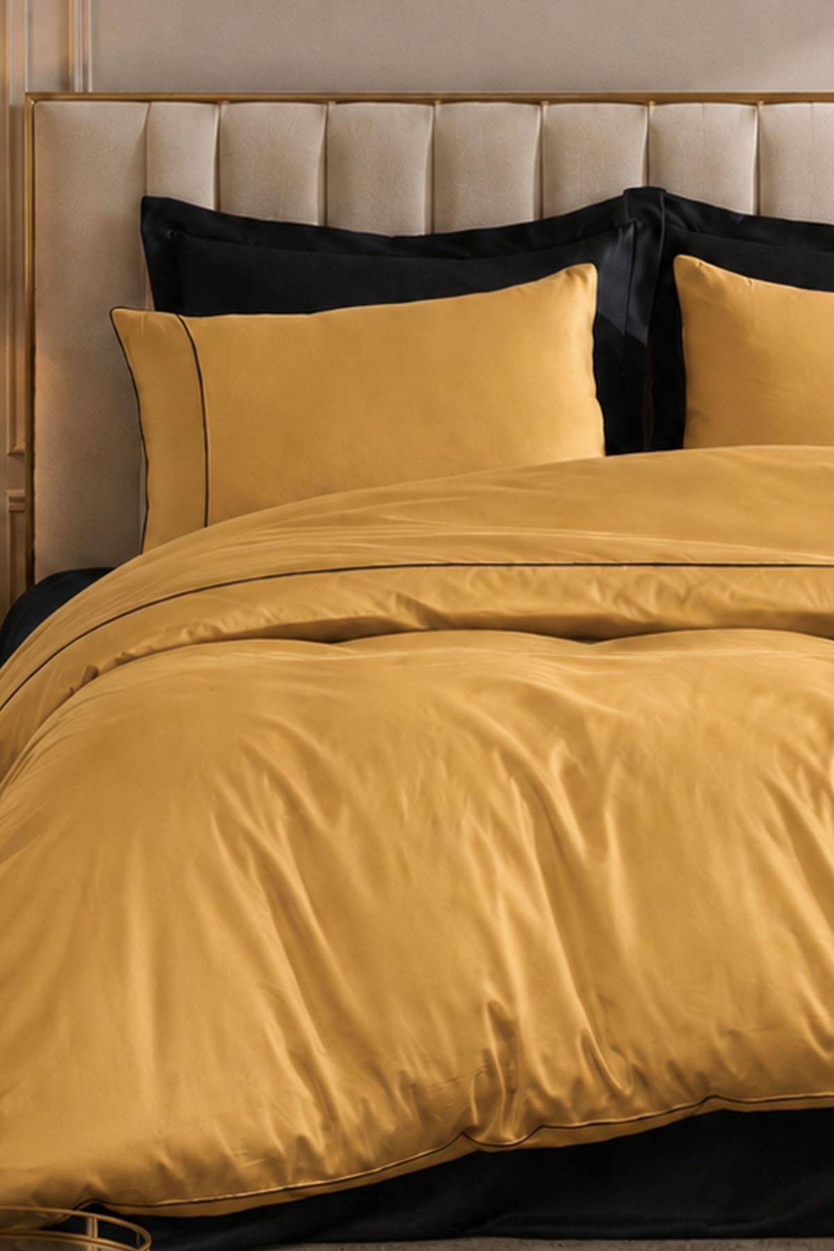 Alix Piped Cotton Satin Double 6-Piece Duvet Cover Set