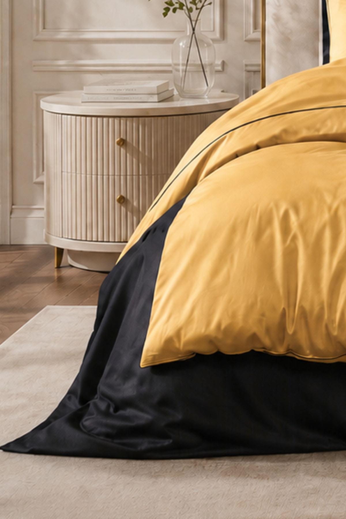 Alix Piped Cotton Satin Super King Size 6-Piece Duvet Cover Set