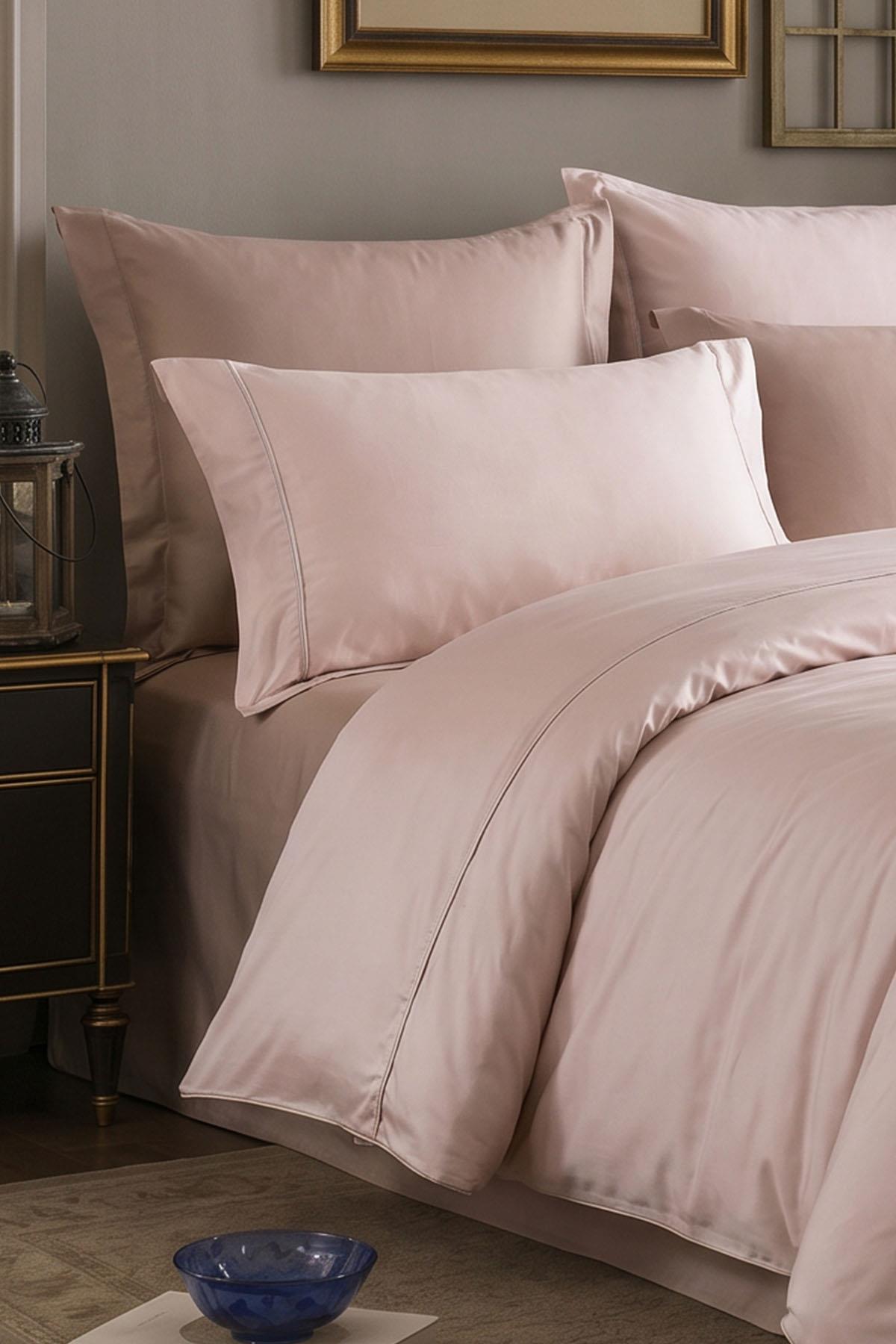 Alix Piped Cotton Satin Super King Size 6-Piece Duvet Cover Set