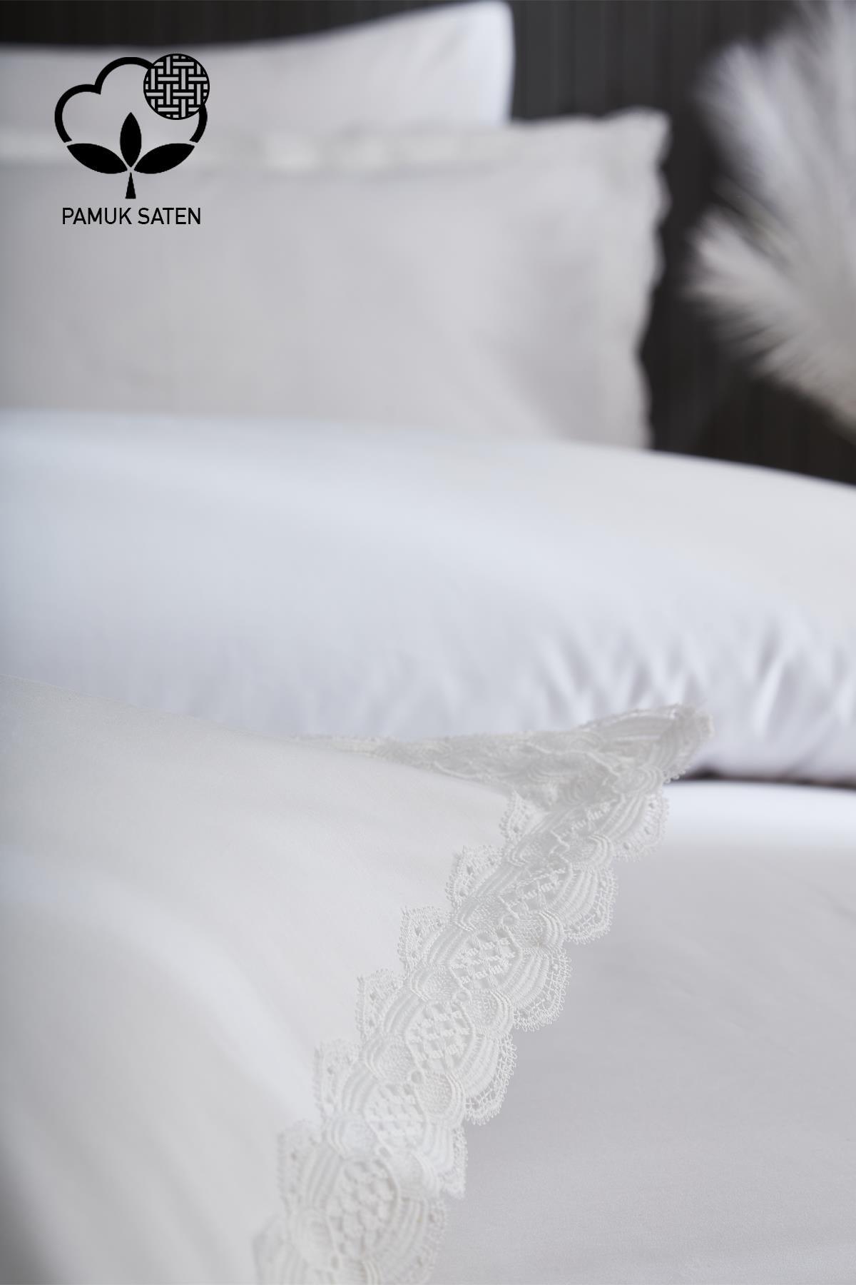 Asel 300 TC Lace Cotton Sateen Double 6-Piece Duvet Cover Set - Nazik Home - Value for My Home!