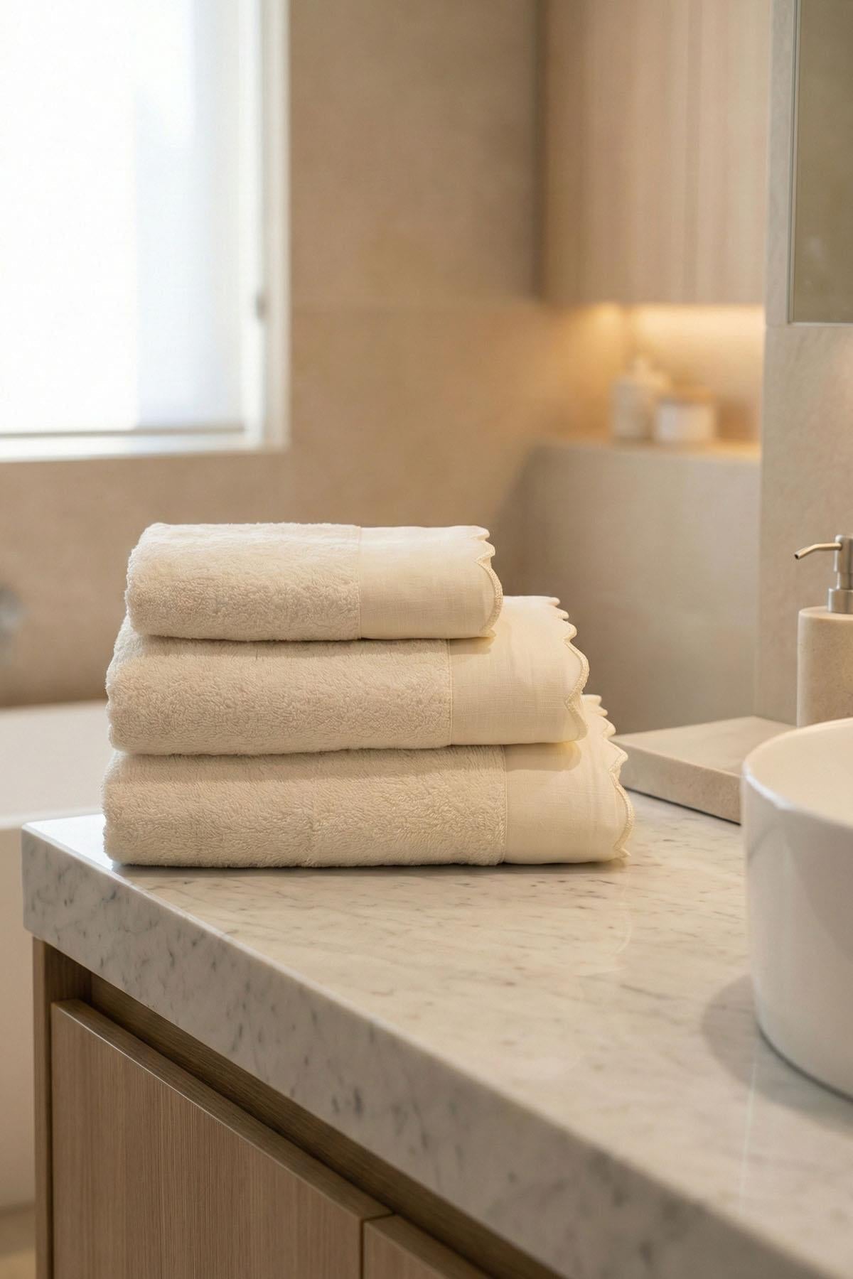 Elora Striped Embroidered Bath Towel (90 x 150 cm)