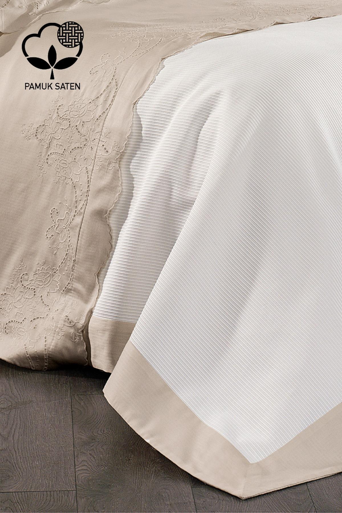 Dynasty Embroidered King Size 7-Piece Duvet Cover + Quilt Set