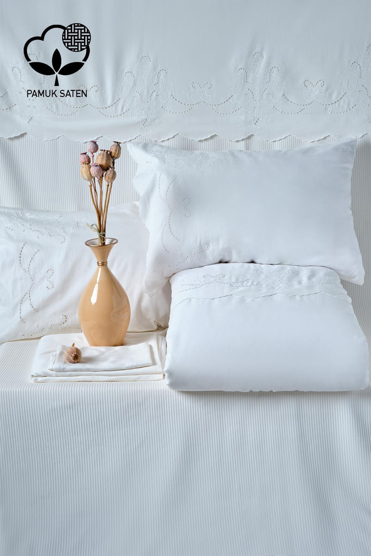 Hanedan Embroidered Super King Size 7-Piece Duvet Cover & Bedspread Set - Nazik Home - Value for My Home!