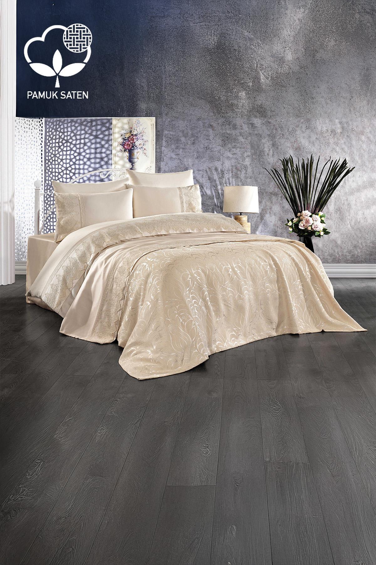 Marissa Ruffled and Jacquard Cotton Sateen Pique Duvet Cover Set - Nazik Home - Value for My Home!