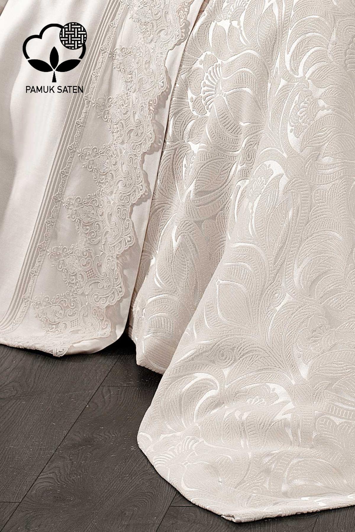 Marissa Ruffled and Jacquard Cotton Sateen Pique Duvet Cover Set - Nazik Home - Value for My Home!