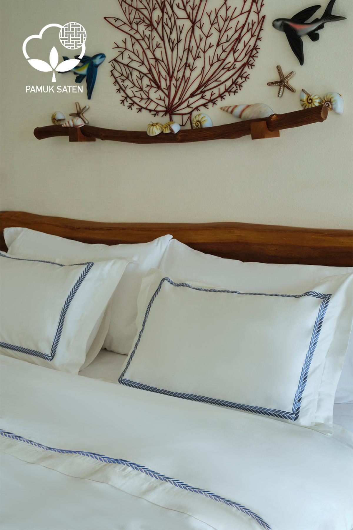 Olimpos Embroidered Cotton Satin Super King Size 6-Piece Duvet Cover Set