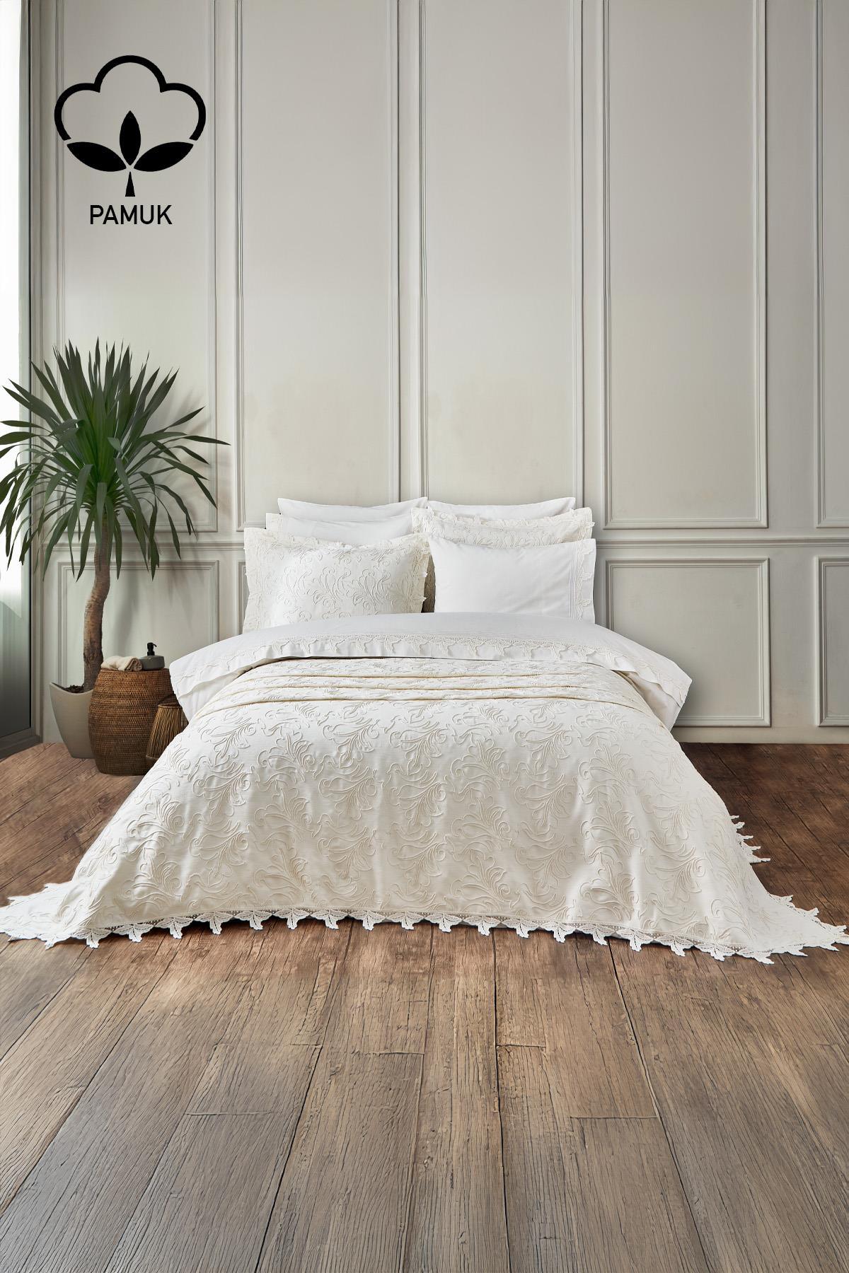 Ribera Embroidered Double 9-Piece Duvet Cover + Pique Set - Nazik Home - Value for My Home!
