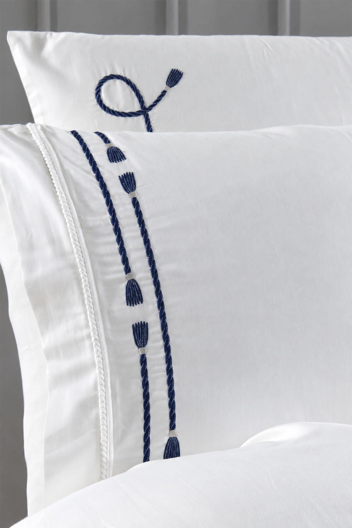 Roman Embroidered Cotton Satin Super King Size 6-Piece Bedding Set