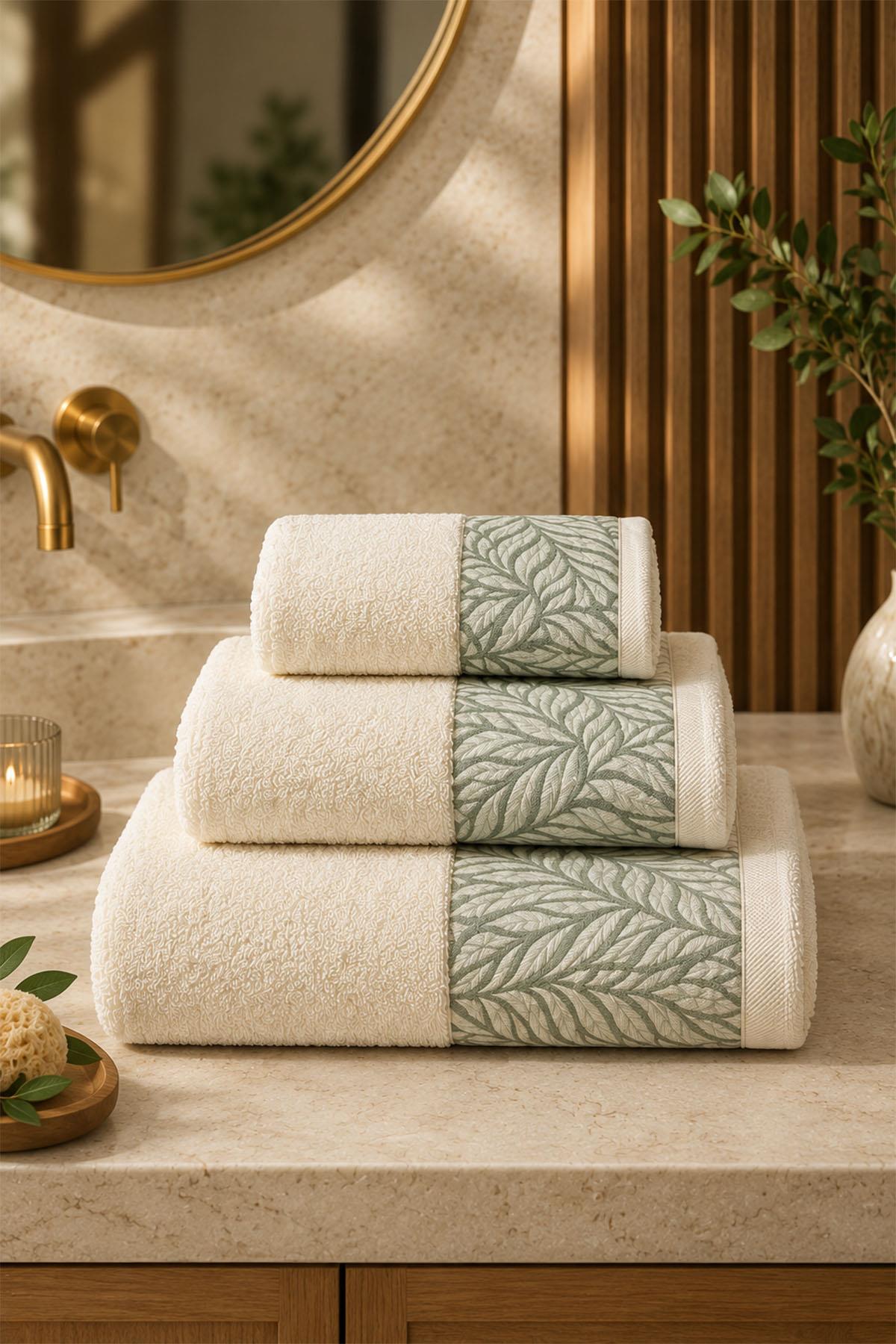 Sage Leaf Pattern Face Towel (50 x 90 cm)