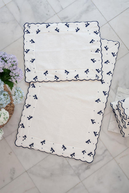 Serena Bow Embroidered 2-Piece Mat Set (60 x 100 cm)